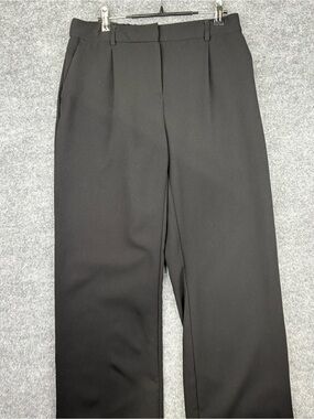 DKNY Women’s Wide Leg Dress Pants Black Flat Front Career Office Trousers Size 6